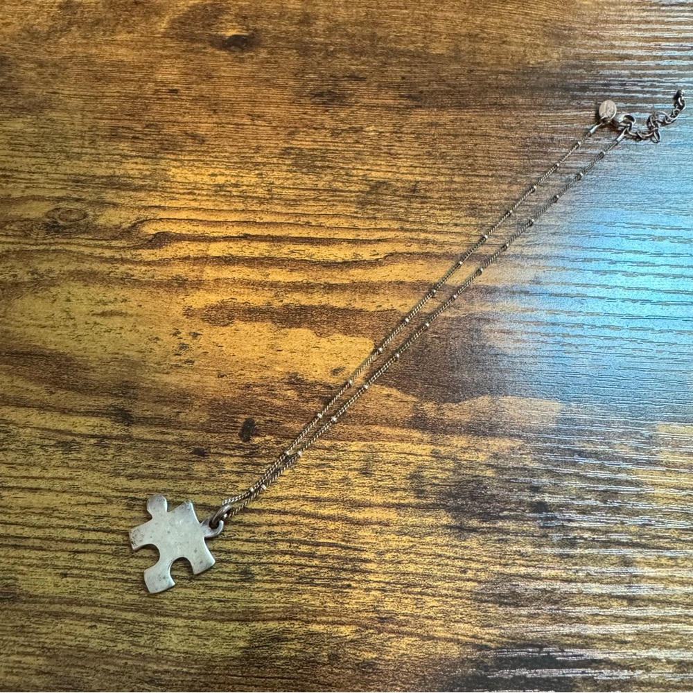 Origami Owl Sterling Silver 925 Puzzle Piece Pendant Necklace